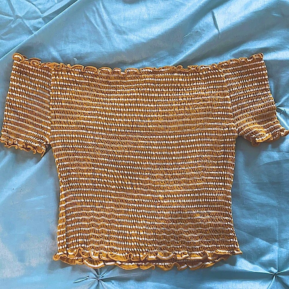 Smocked, off the shoulder crop top